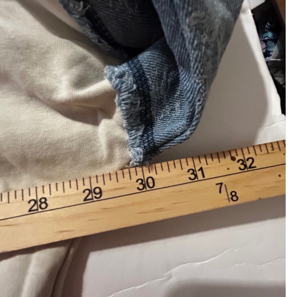 Blue Velvet Deconstructed Floral Denim Patchwork Sweatshirt Tan Blue Medium NWT - Picture 5 of 7